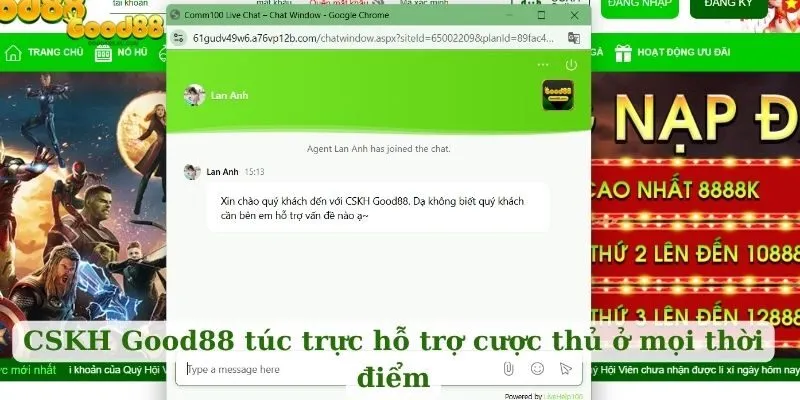 CSKH Good88 túc trực hỗ trợ cược thủ ở mọi thời điểm